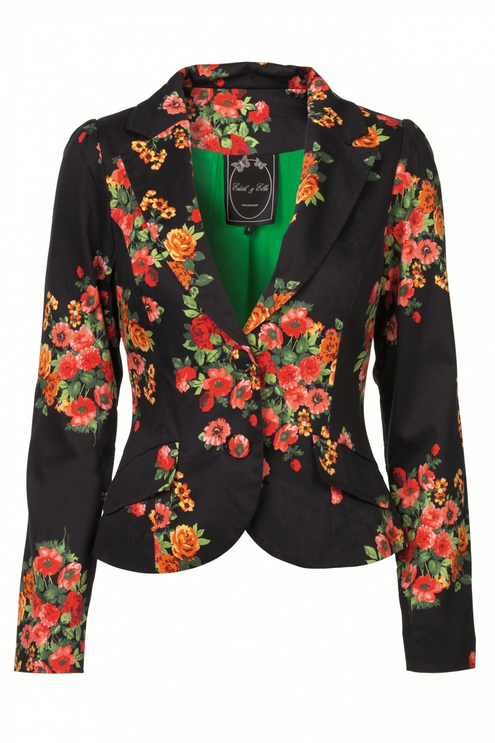  Flower  Blazer  in Black