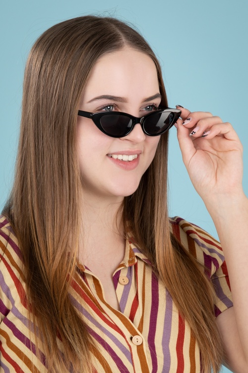 Topvintage Boutique Collection - Cat Eye Sunglasses Années 50 en Noir