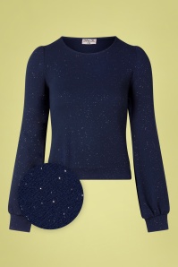 Vintage Chic for Topvintage - Charlotte Glitter Top in Navy