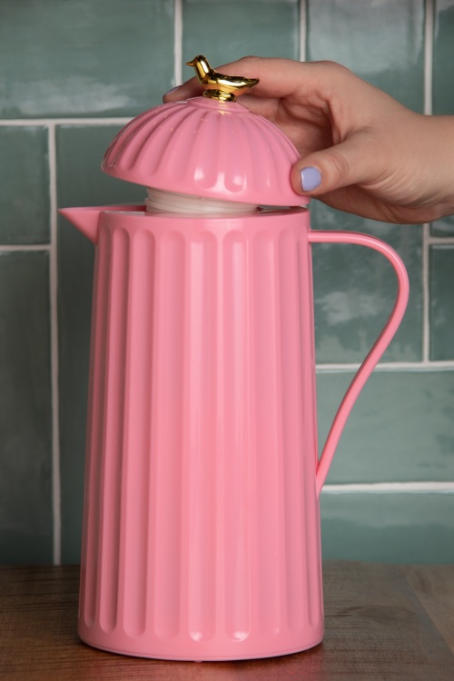 Rice - Gold Bird Thermos in Pink 2