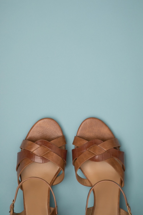 Poti Pati - Donna Block Heel Sandals in Cognac 2