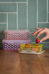 Rice - Dotted Rectangular Lunchboxes - Set of 3 2