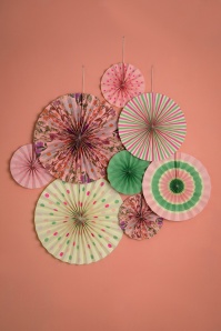 Rice - Paper Fans Decoration Set of 8