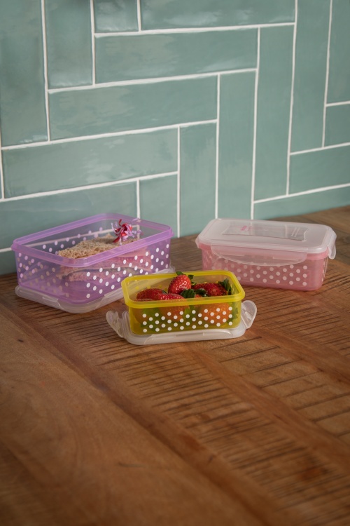 Rice - Dotted Rectangular Lunchboxes - Set of 3 3