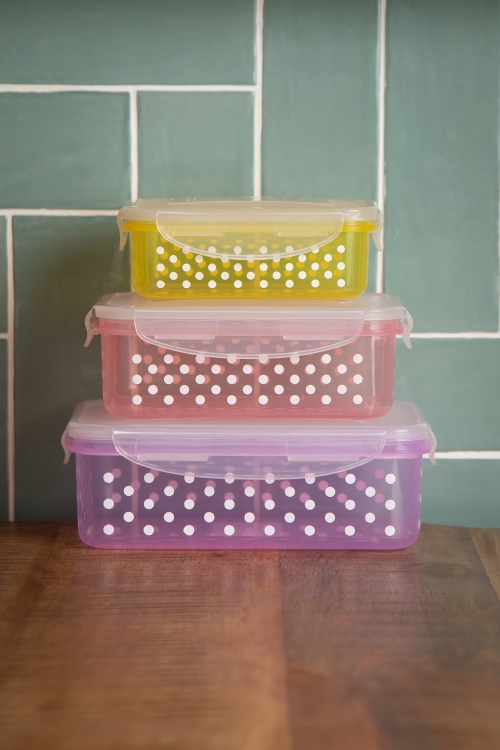 Rice - Dotted Rectangular Lunchboxes - Set of 3