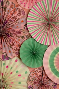 Rice - Paper Fans Decoration Set of 8 3