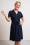 Revers Tricot Dress in Navy