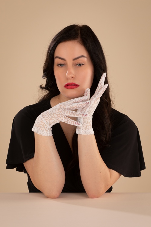 Juliette's Romance - Romantische katen handschoenen in gebroken wit
