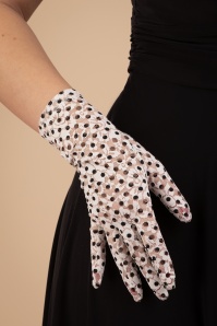 Juliette's Romance - Polkadot Lace Gloves in Ivory 2
