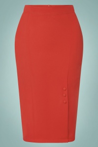 Hearts & Roses - Paula Pencil Skirt in Red