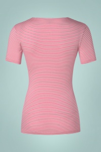 Banned Retro - Summer Stripe Top in Pink and White 2