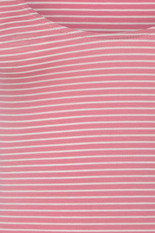 Banned Retro - Summer Stripe Top in Pink and White 3