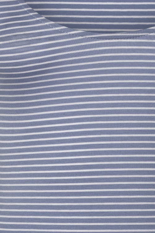 Banned Retro - Summer Stripe top in blauw en wit 3