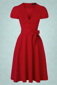 Vintage Diva  - The Mary Grace A-Line Dress in Red 3