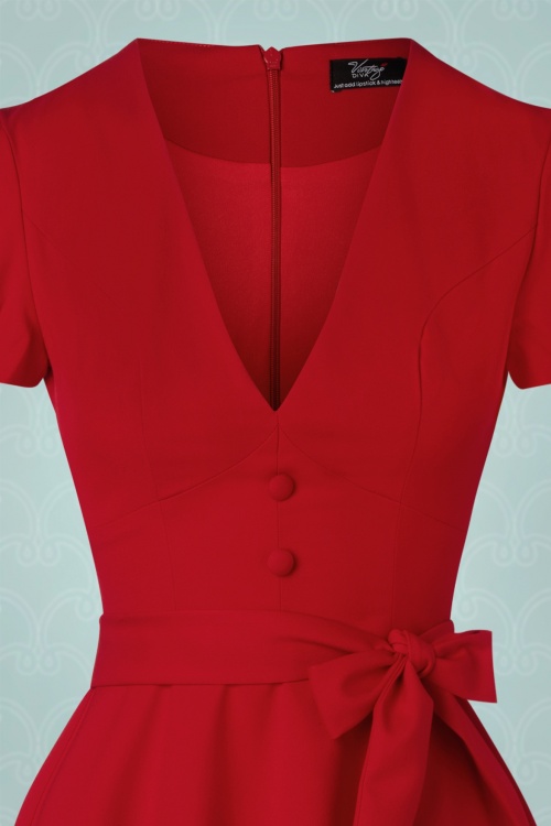 Vintage Diva  - Mary Grace A-Linie Kleid in Rot 5