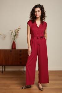 King Louie - Jimie Burla Jumpsuit in Cherry Red