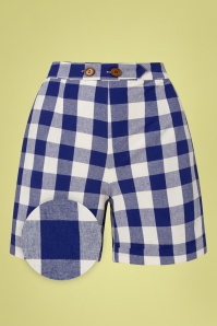 Banned Retro - Cruise Ship Shorts in Blue and White