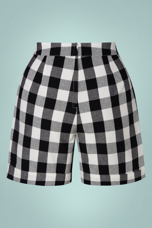 Banned Retro - Cruise Ship Shorts in Black and White 3