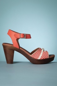 Nemonic - Karina Leather Platform Sandals in Orange 5