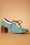 Amelie Leather Shoe Booties in Turquoise