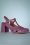 Amelie Leather Slingback T-Strap Pumps in Fuchsia