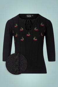 Vixen - Claire Cherry Sweater in Black
