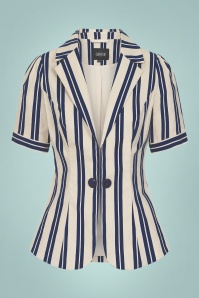 Collectif Clothing - Cyra Admiral Stripe Jacket en Crème