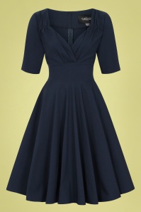 Collectif Clothing - Trixie Bengaline Doll Dress in Navy