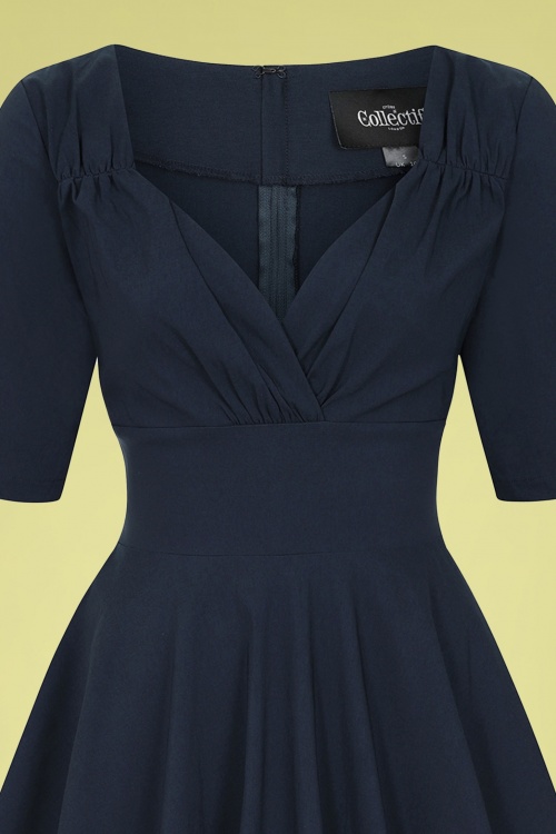 Collectif Clothing - Trixie Bengaline Doll Dress in Navy 2