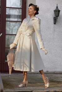 Miss Candyfloss - Laina Water Repellent Coat in Cream