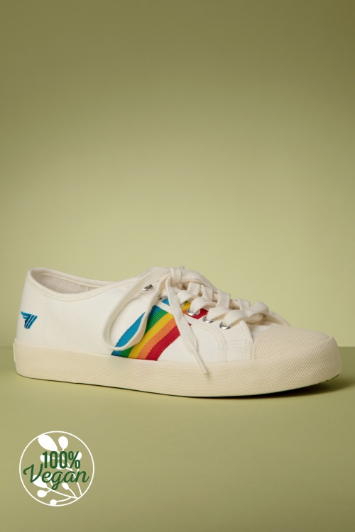 Gola - Coaster Rainbow sneakers in gebroken wit en multi 2
