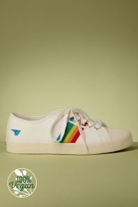 Gola - Coaster Rainbow sneakers in gebroken wit en multi