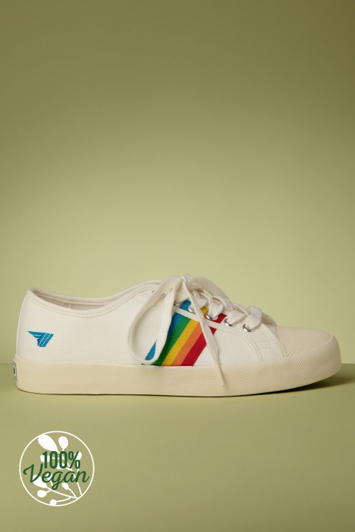 Gola - Coaster Rainbow Sneaker in Off White und Multi