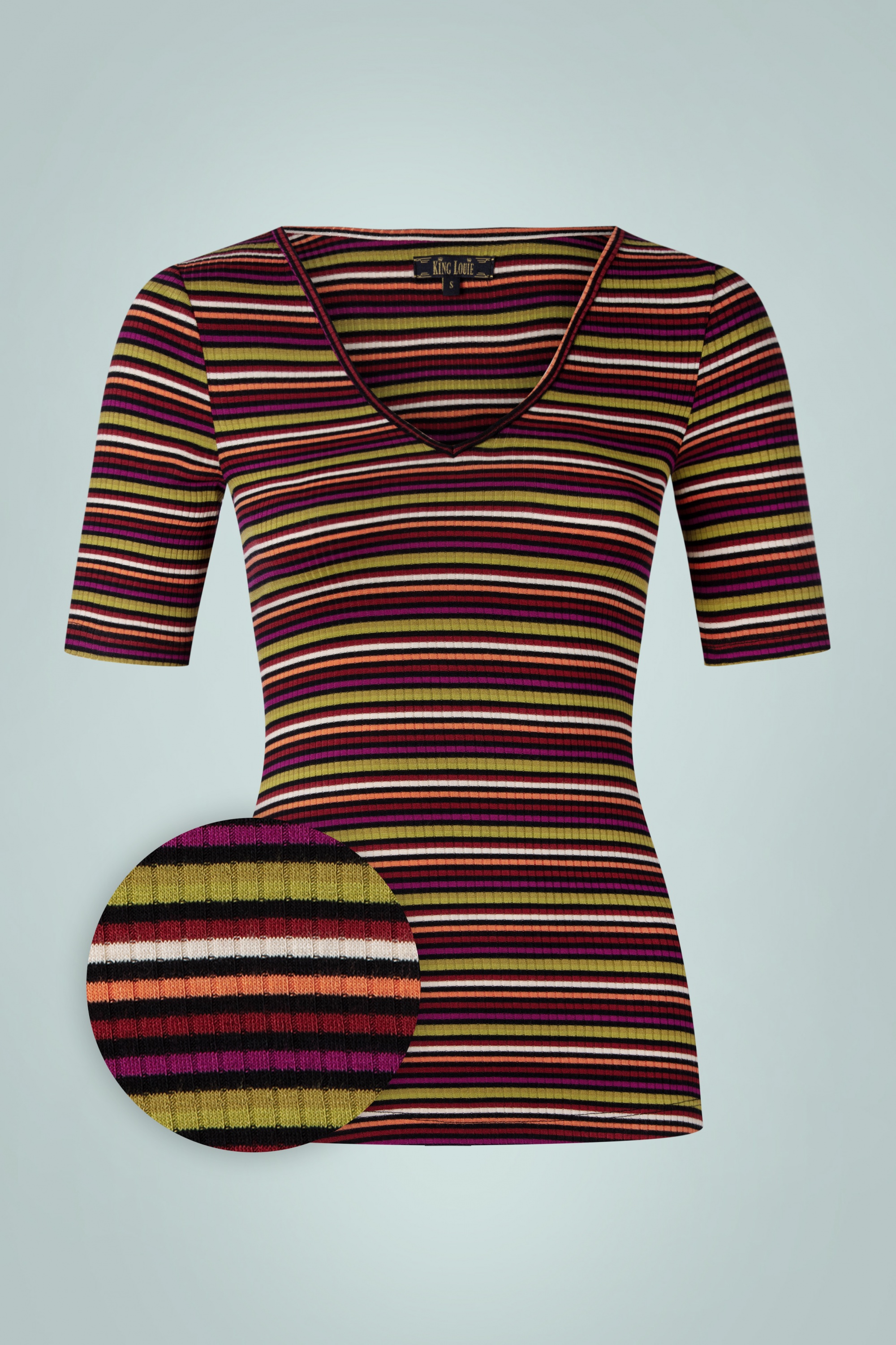 King Louie - Carice Brunelli Stripe Top en Rouge Rio