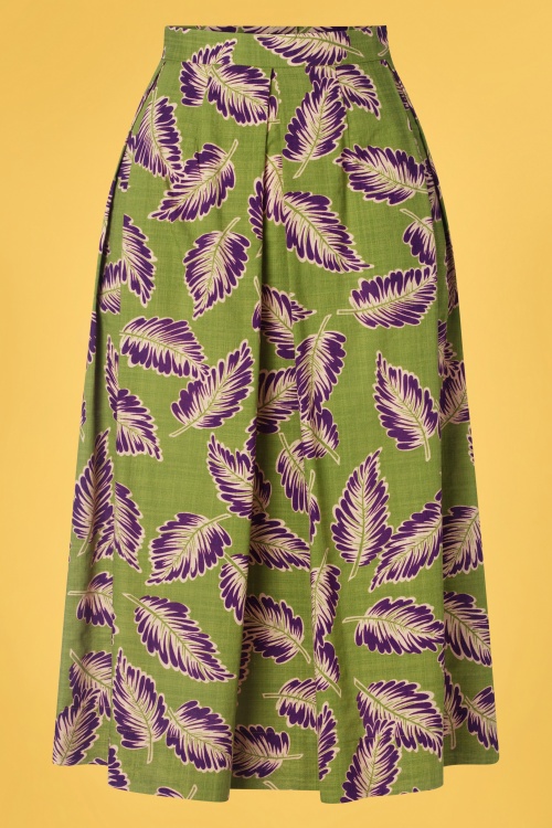 King Louie - Suzette Dominica Pleat Skirt en Vert Chèvrefeuille