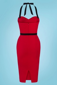 Glamour Bunny - Foxy Pencil Dress en Rouge et Noir 7