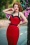 Glamour Bunny - Foxy Pencil Dress en Rouge et Noir