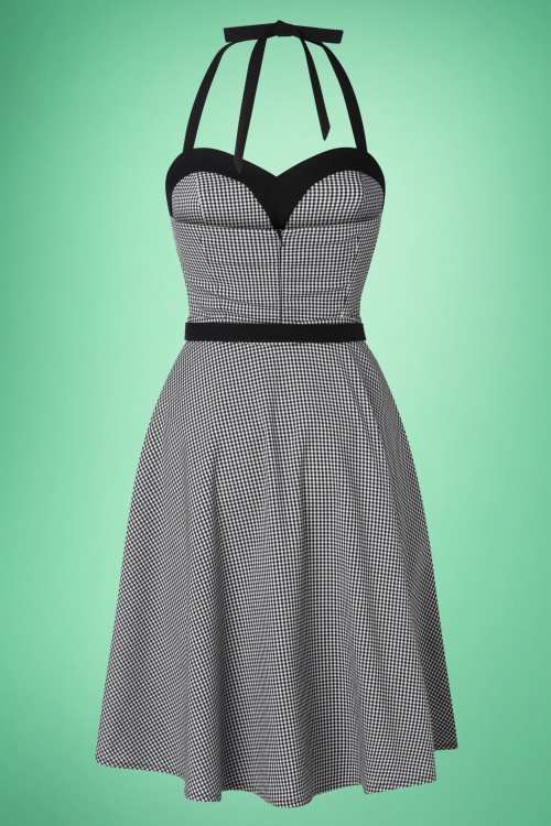 Glamour Bunny - Foxy Playsuit with Overskirt in Black Gingham 7