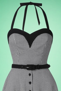 Glamour Bunny - Foxy Playsuit with Overskirt in Black Gingham 5