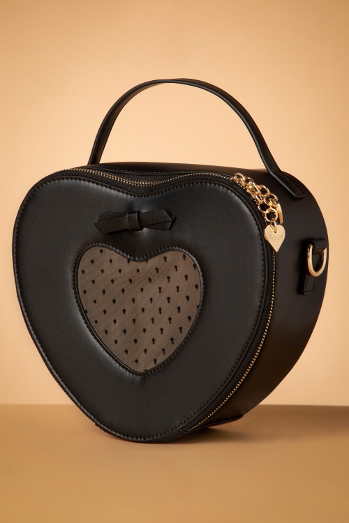 Banned Retro - Elegant Spots Handbag in Black 3