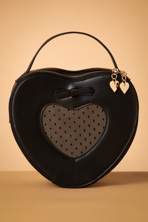 Banned Retro - Elegant Spots Handbag in Black