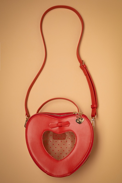 Banned Retro - Elegant Spots Handbag in Red 2