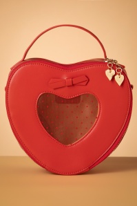 Banned Retro - Elegant Spots Handbag in Red