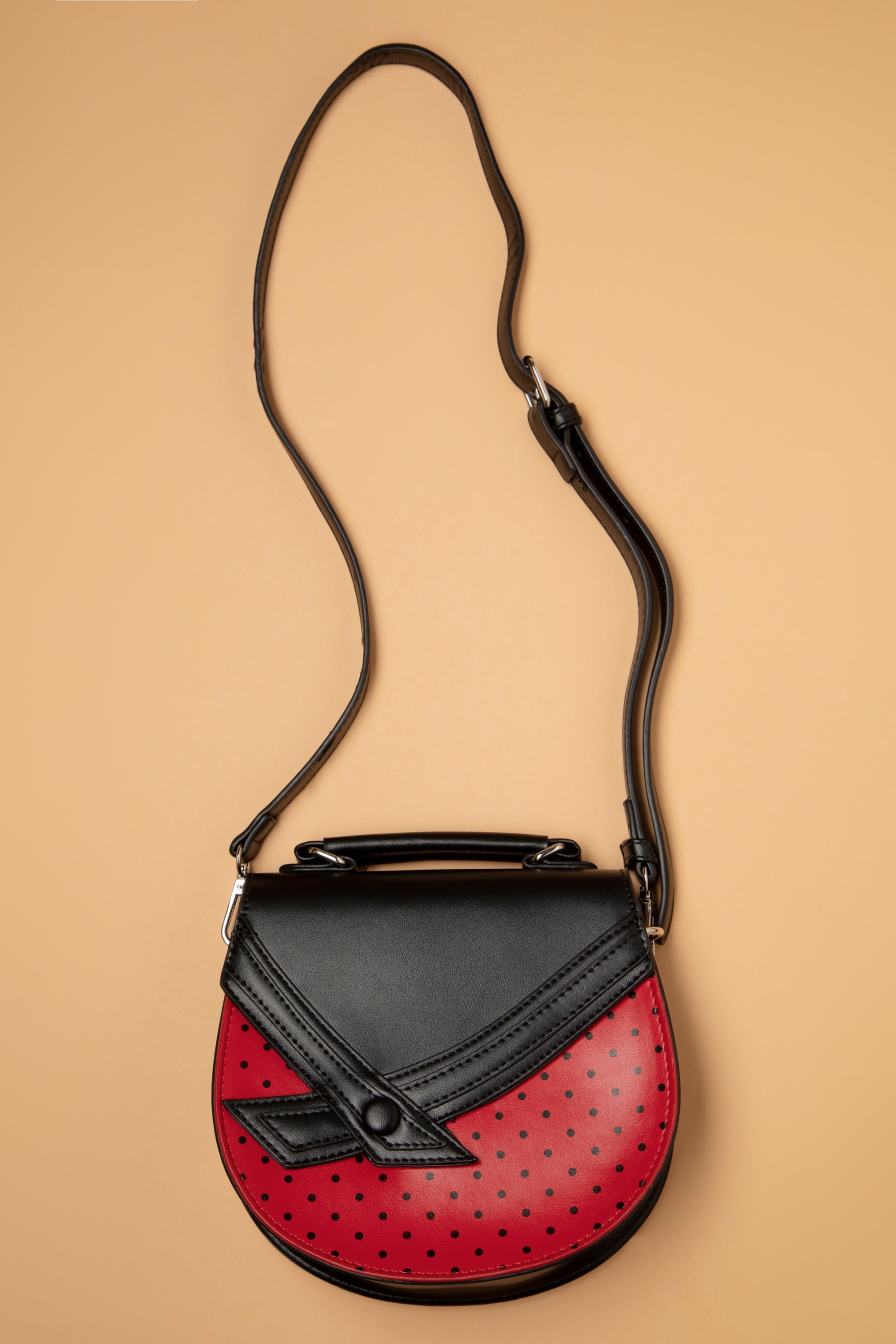 Banned Retro - Hello Sunshine handtas in rood en zwart 2