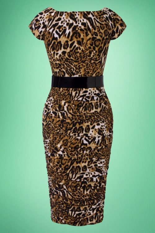 Glamour Bunny - The Marilyn Pencil Dress in Leopard Print 6