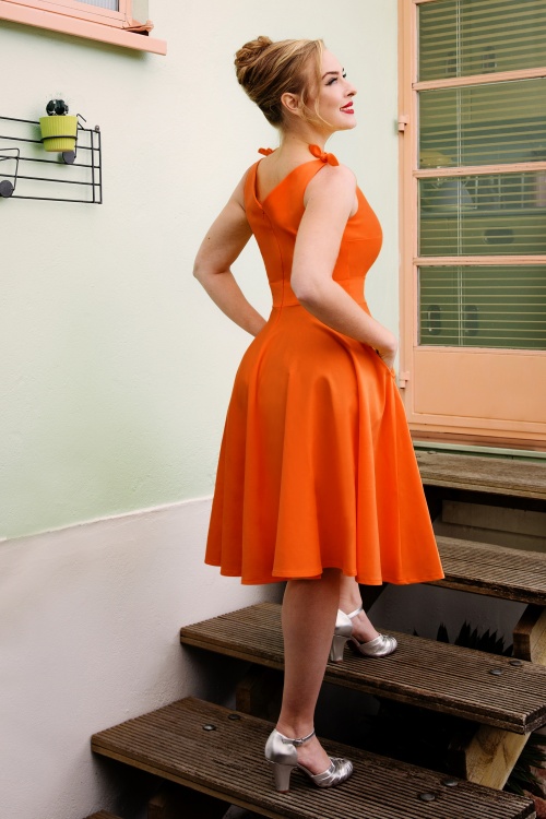 Glamour Bunny - The Harper swingjurk in oranje 3