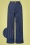 Turn Up Pinstripe Trousers in Navy