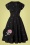 Rose Embroidered Swing Dress in Black