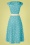 Vixen - Gestippelde midi-jurk met brede kraag in hemelsblauw 4