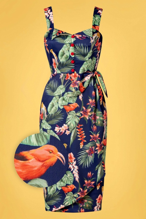 Vixen - Floral Bird Wrap Dress in Multi 2